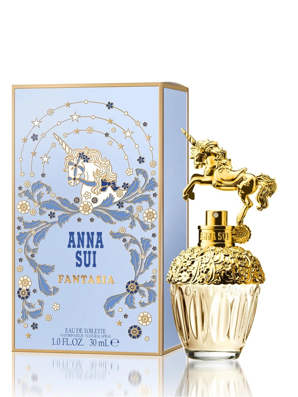 Anna Sui Fantasia Edt Fragrance - Gold & Light Blue Packaging